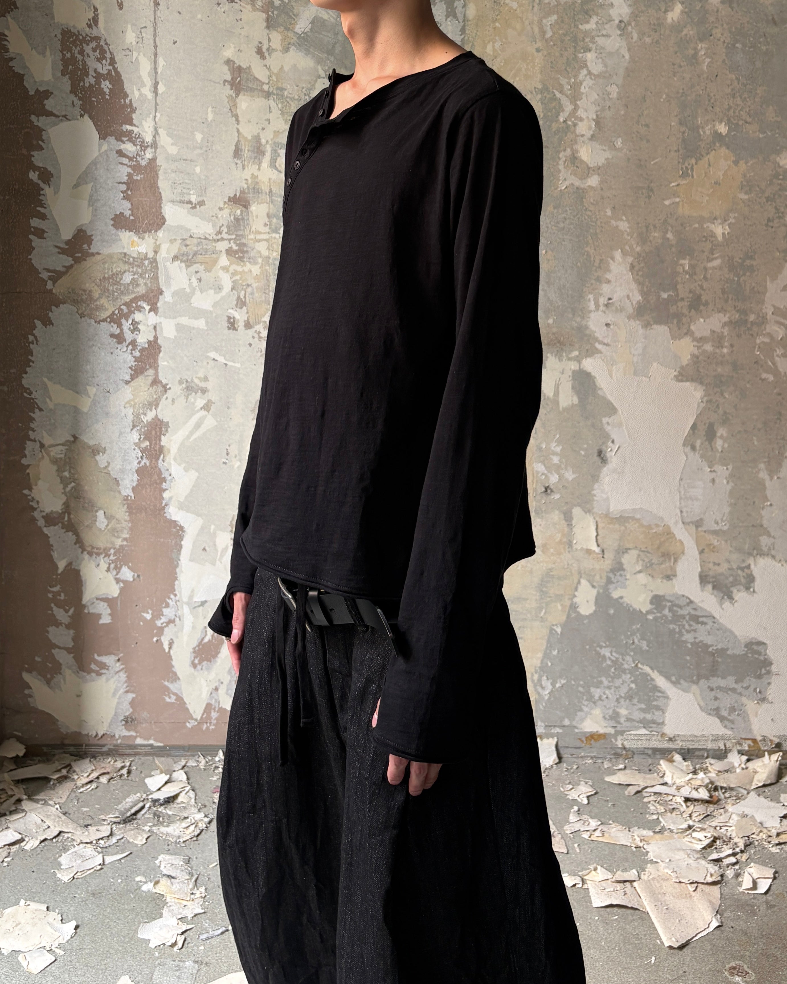 【Lee fi Ne】Offset Henley LS Tee