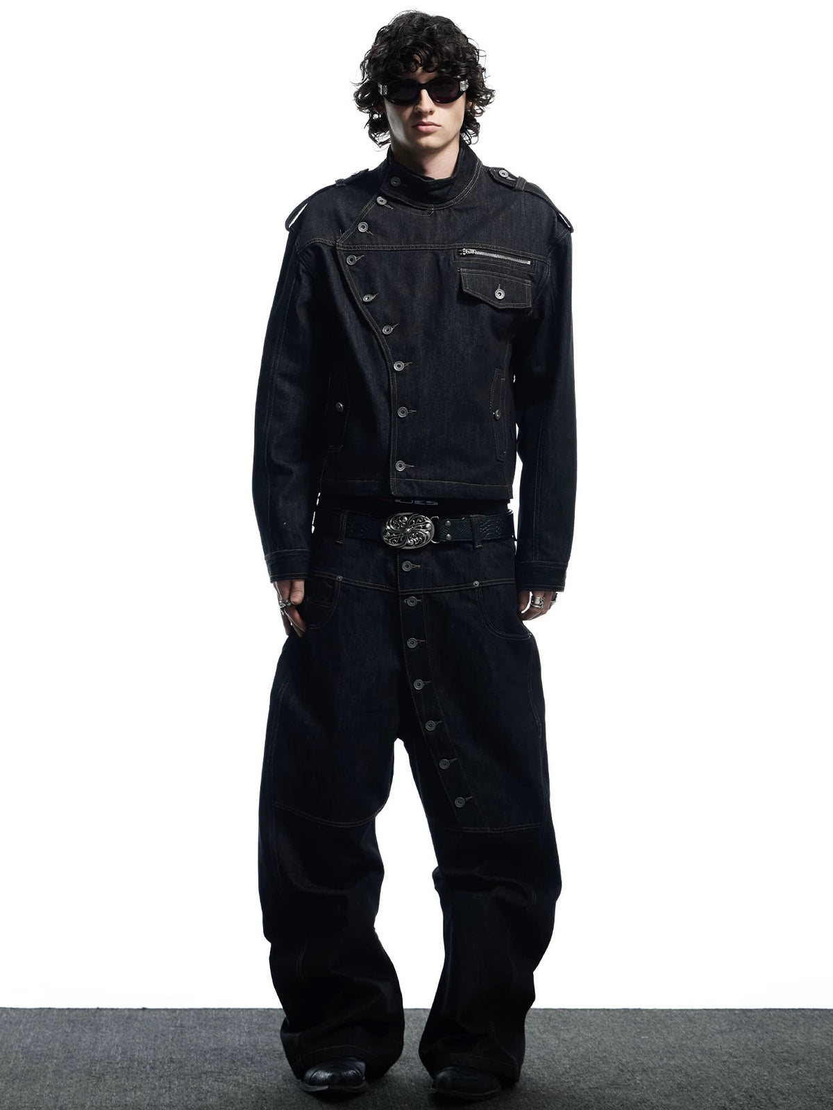 【DND4DES】Raw Denim Long Button Jacket