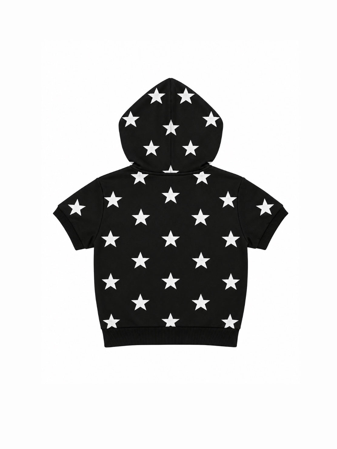 国際配送【Never mind the XU】star short sleeve zip-up hoodie