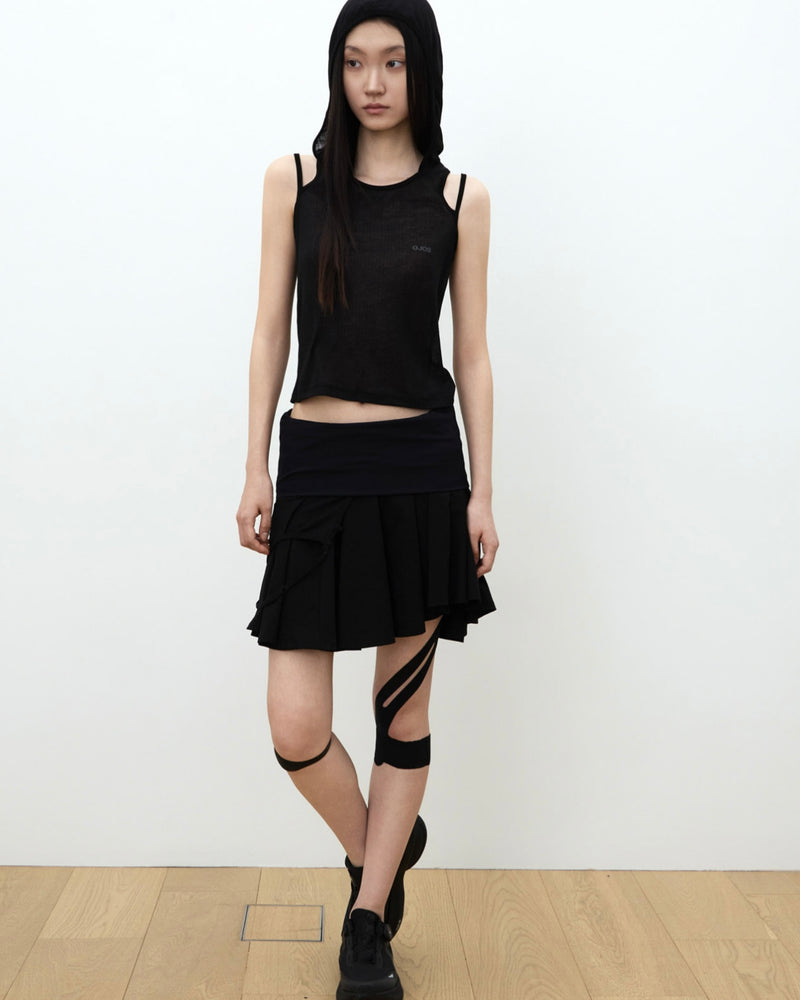 【OJOS】Rib Hood Sleeveless