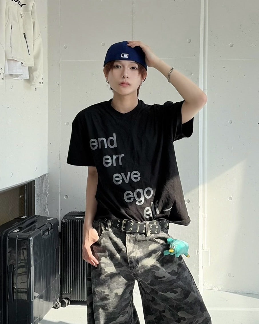 受注制【LUV CODE】inspired lettering t shirt (4color)