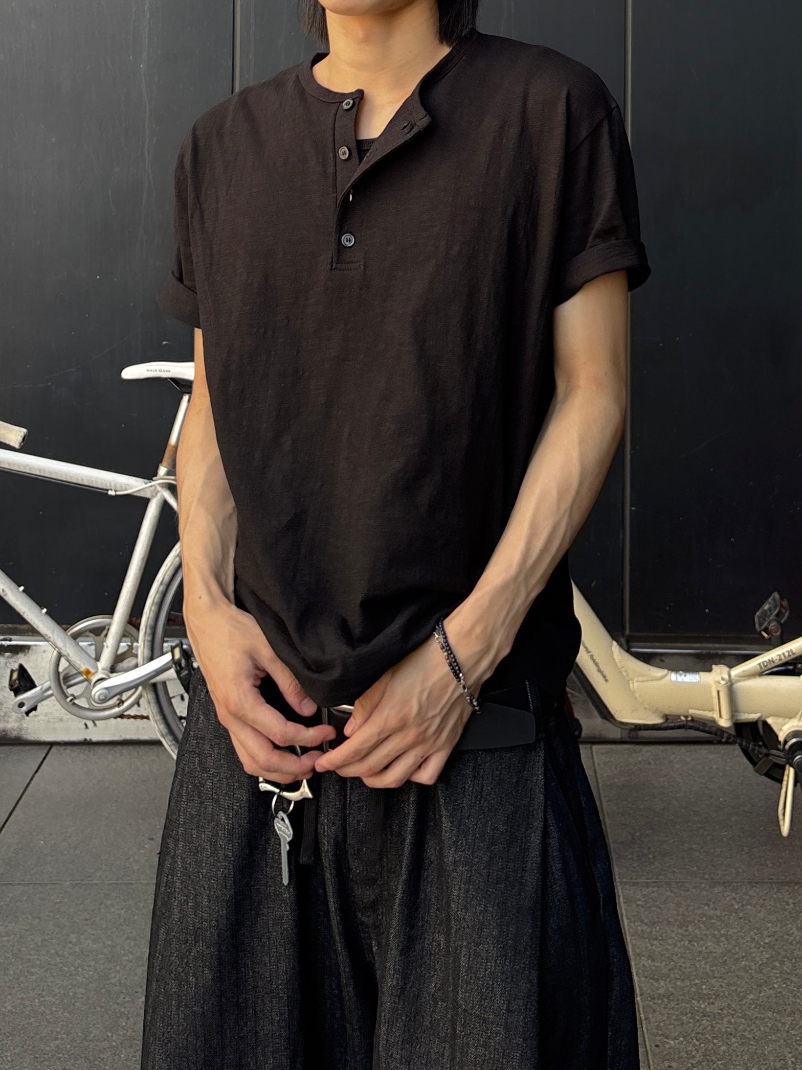 【youll】basic henley neck tee (2color)