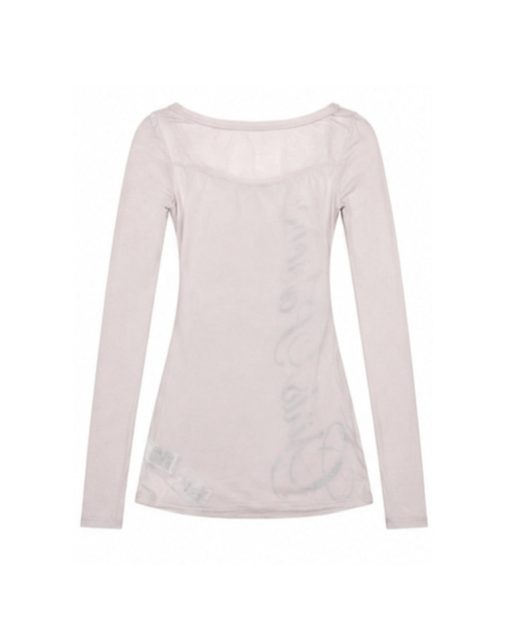 国際配送【Never mind the XU】sheer lettering tight long sleeve tee (3color)