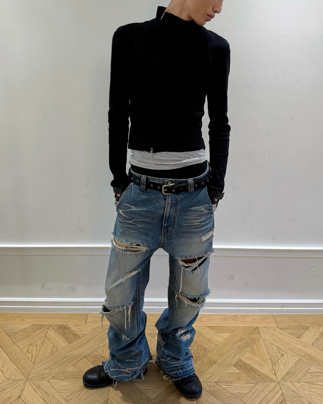 【LECYTO】Offset Ribbed Jacket