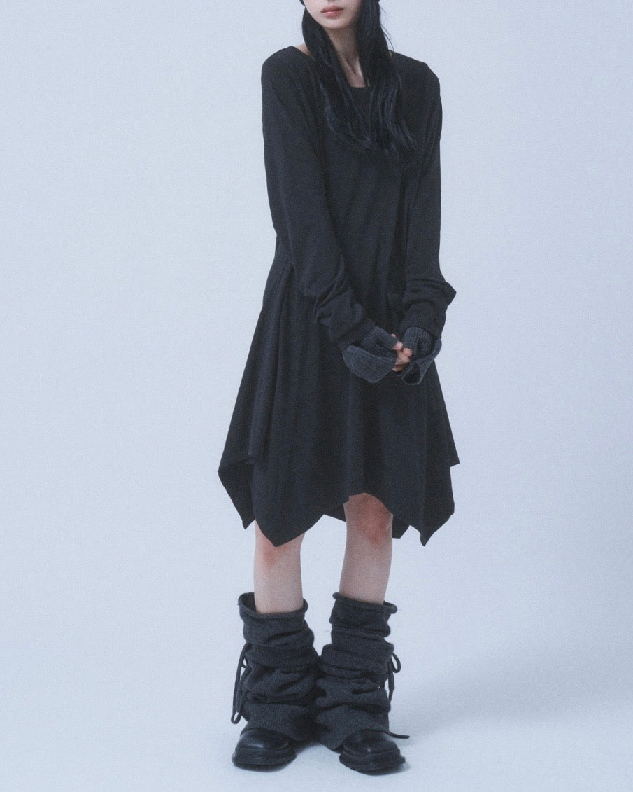 【TUOMIO】BOAT NECK JERSEY DRESS