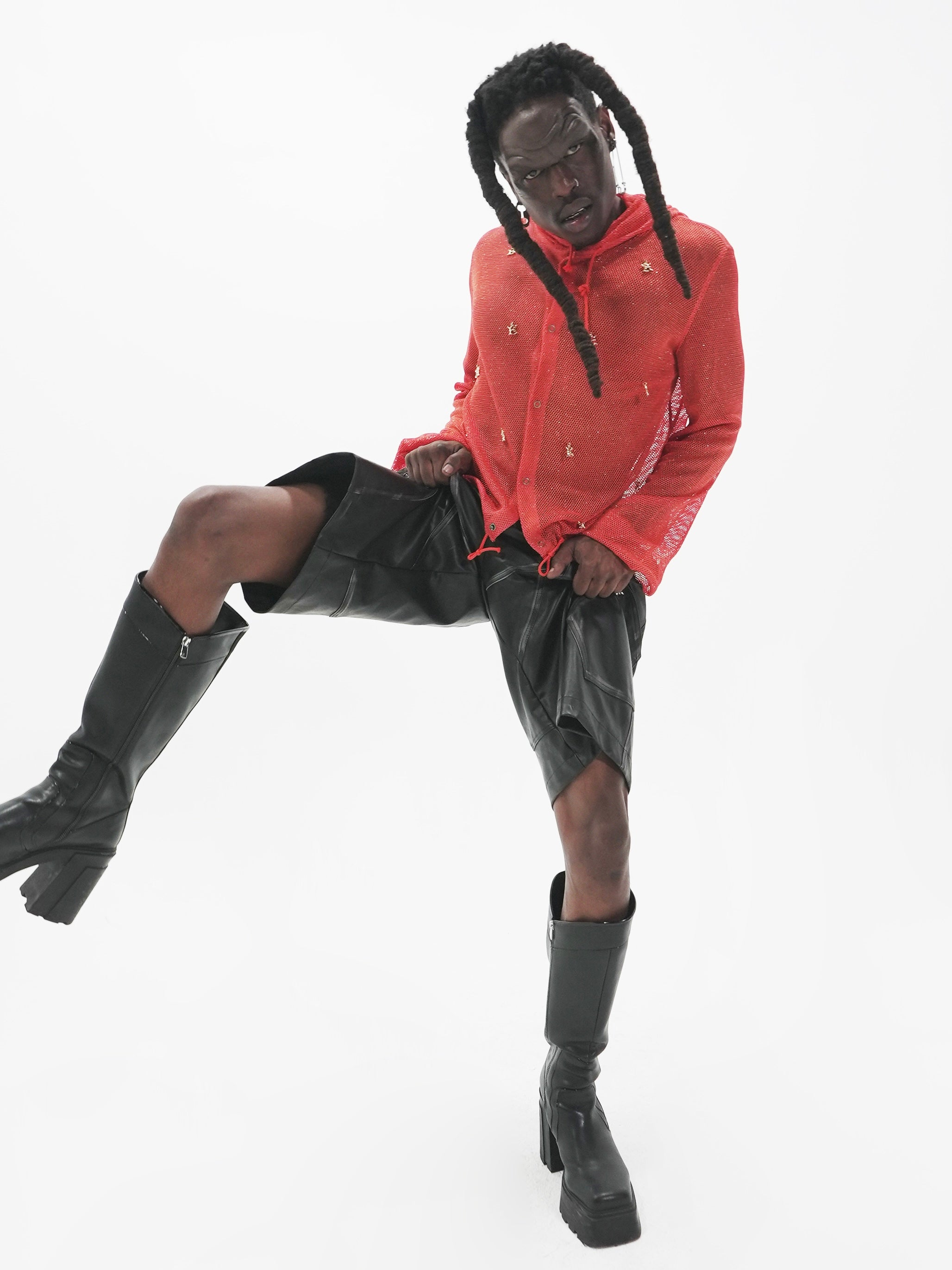 【E RIN AI E】E STARDUST MESH SNAP HOODIE