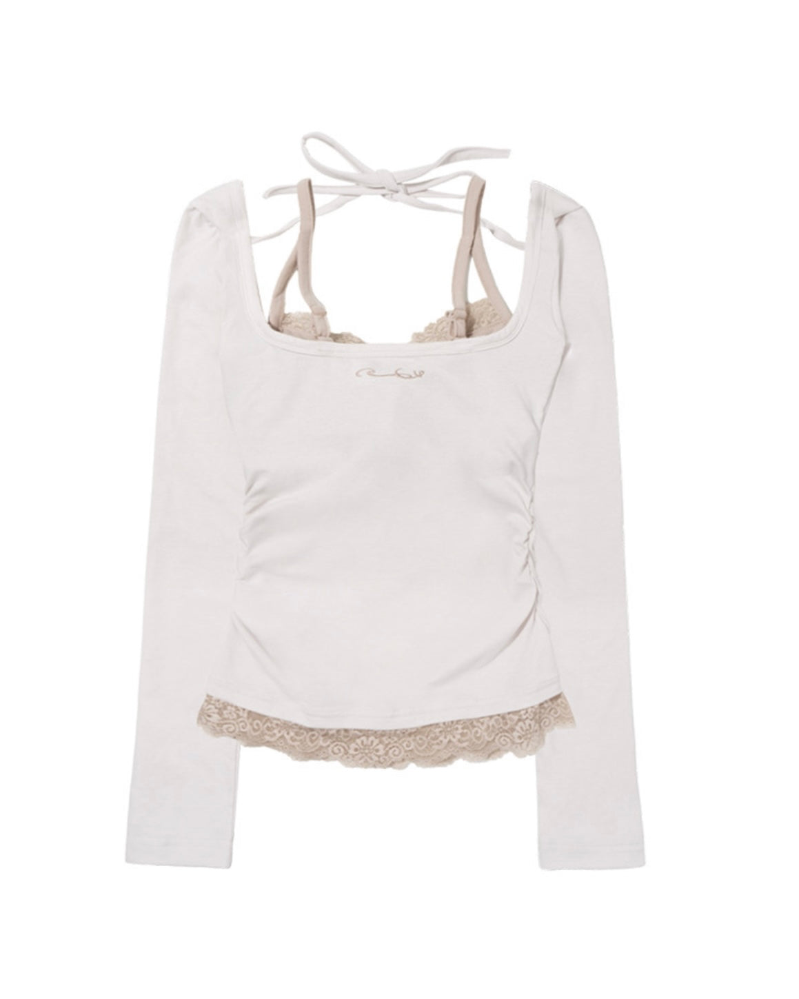 【FANCY CLUB】LACE LAYERED LONG SLEEVE