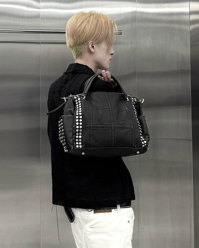 受注制【nmtc+】Studded Boston bag