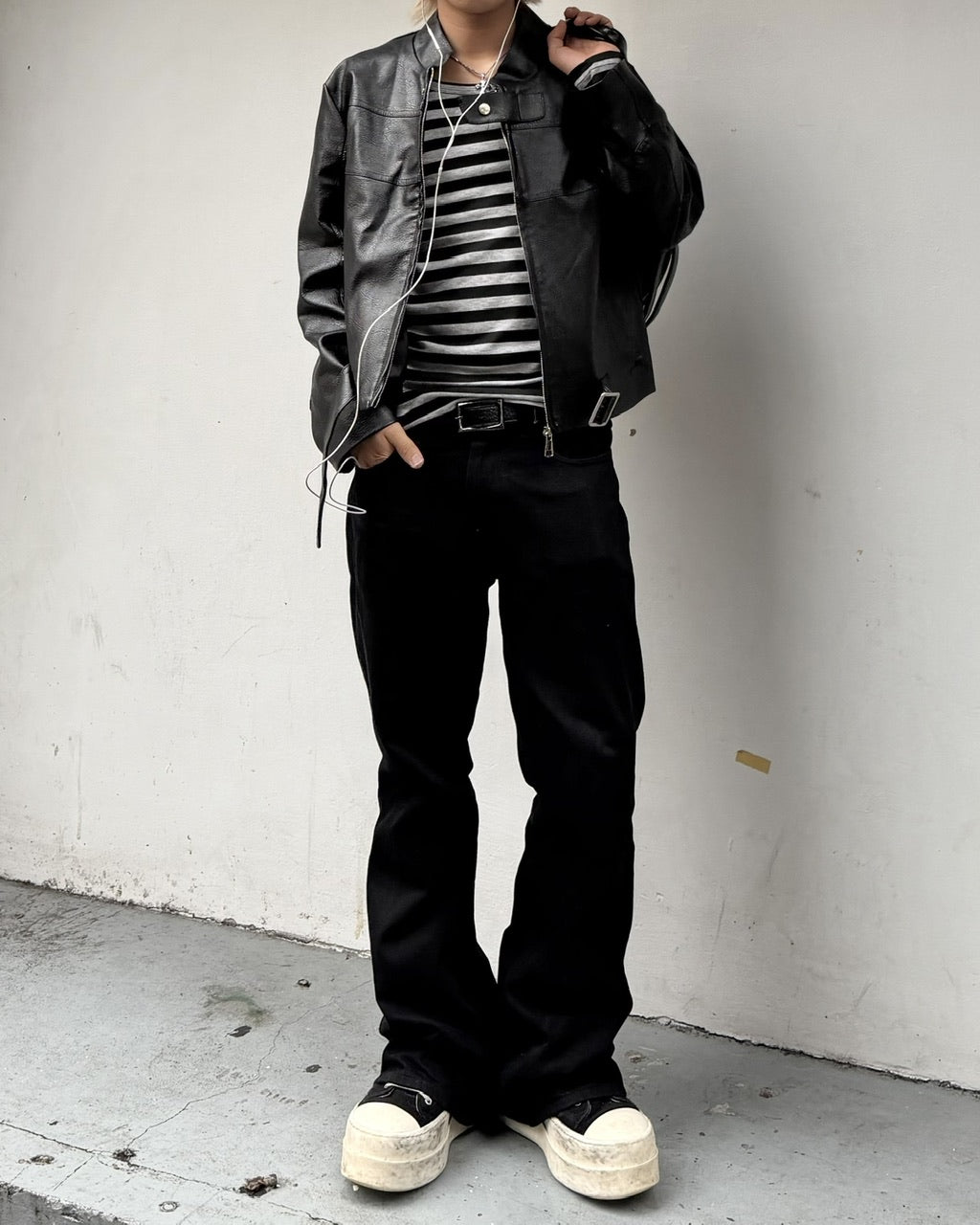 国際配送【RENOL】faux leather biker jacket