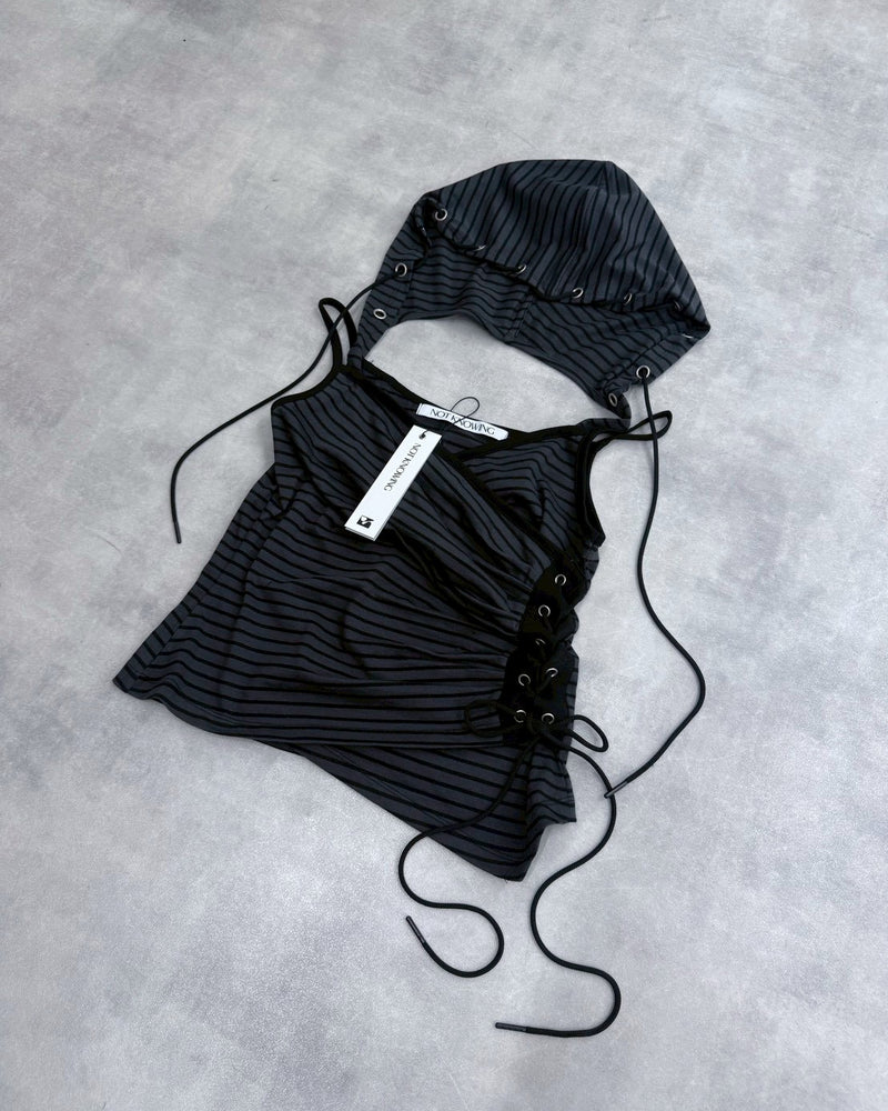 PRESSING別注【NOT KNOWING】Eyelet Lace Up CAMI Hoodie