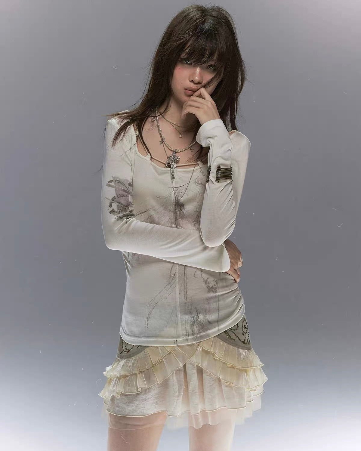 【Cest Nous】Angel Print Top