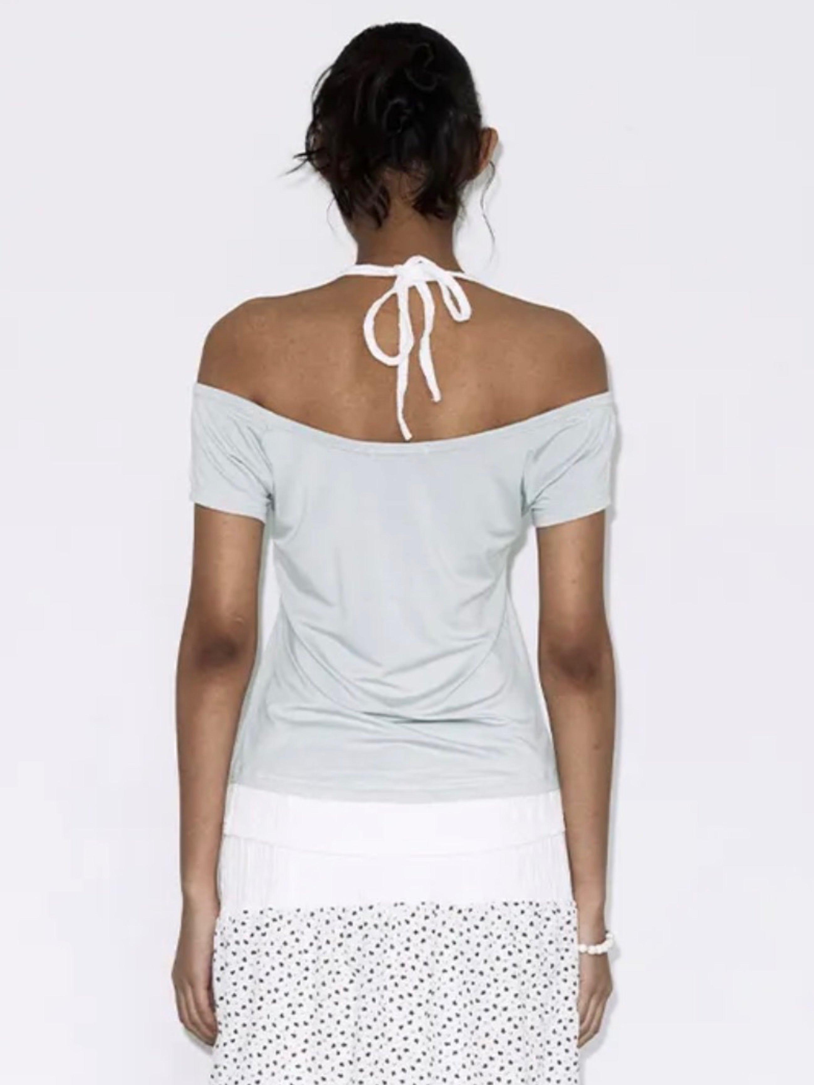 【FANCY CLUB】ROSY HALTER OFF-SHOULDER TOP