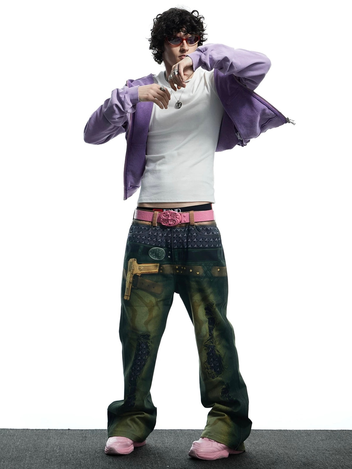 【DND4DES】Rhinestone Washed Distressed Hoodie
