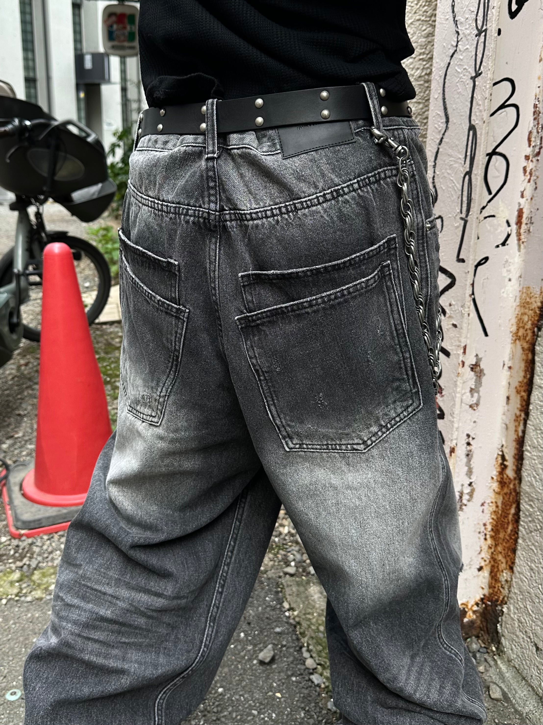 大阪店WEB限定受注制【Chikashitsu +】double back pocket denim pants (2color)