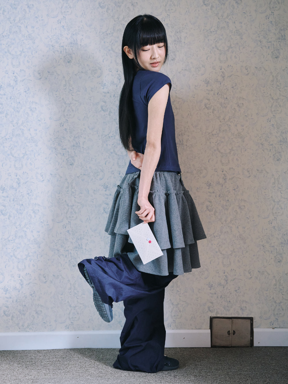6/8 21:00発売【TUOMIO】RIBBON OFF SHOULDER T-SHIRT