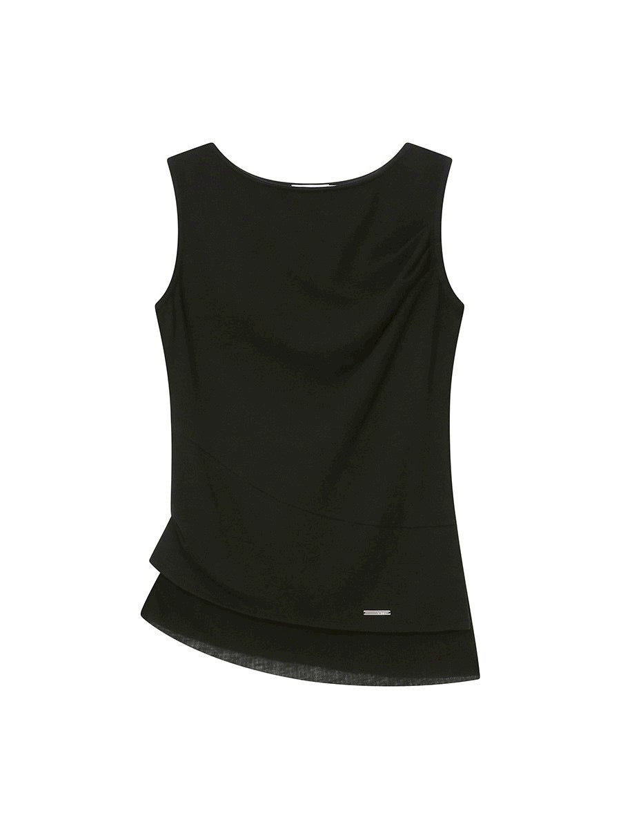 【Miseki seoul】Unbalanced sheer layered sleeveless