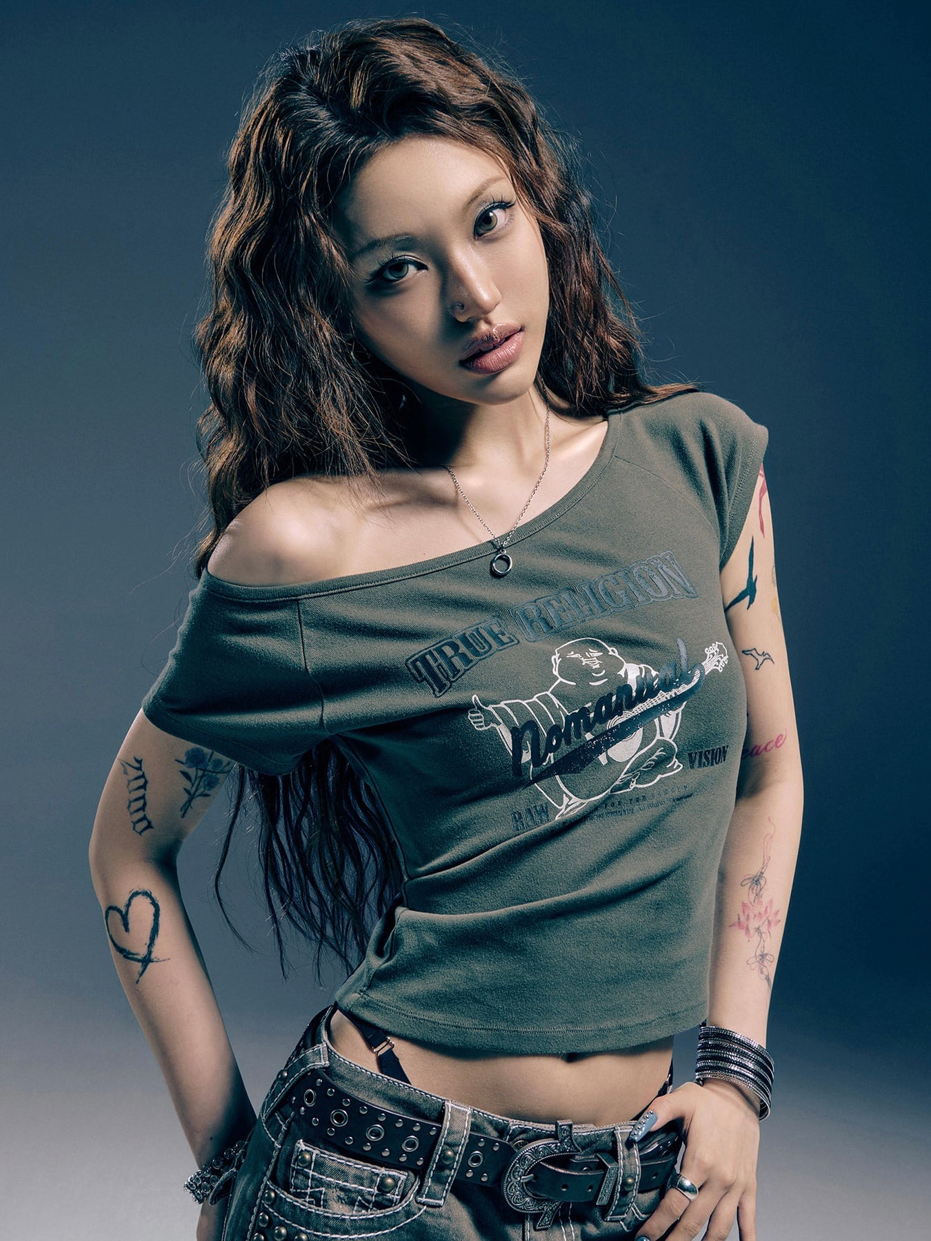 【NOMANUAL×TRUE RELIGION】NO RELIGION ONE SHOULDER TOP