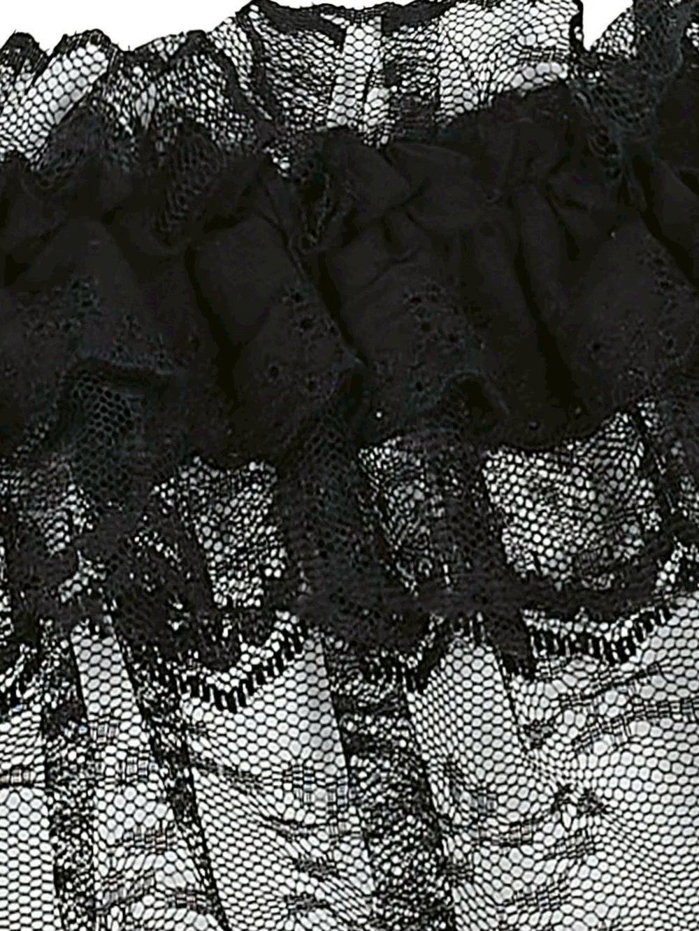 【W.I.A】SMASHED LACE OPEN MINI SKIRT