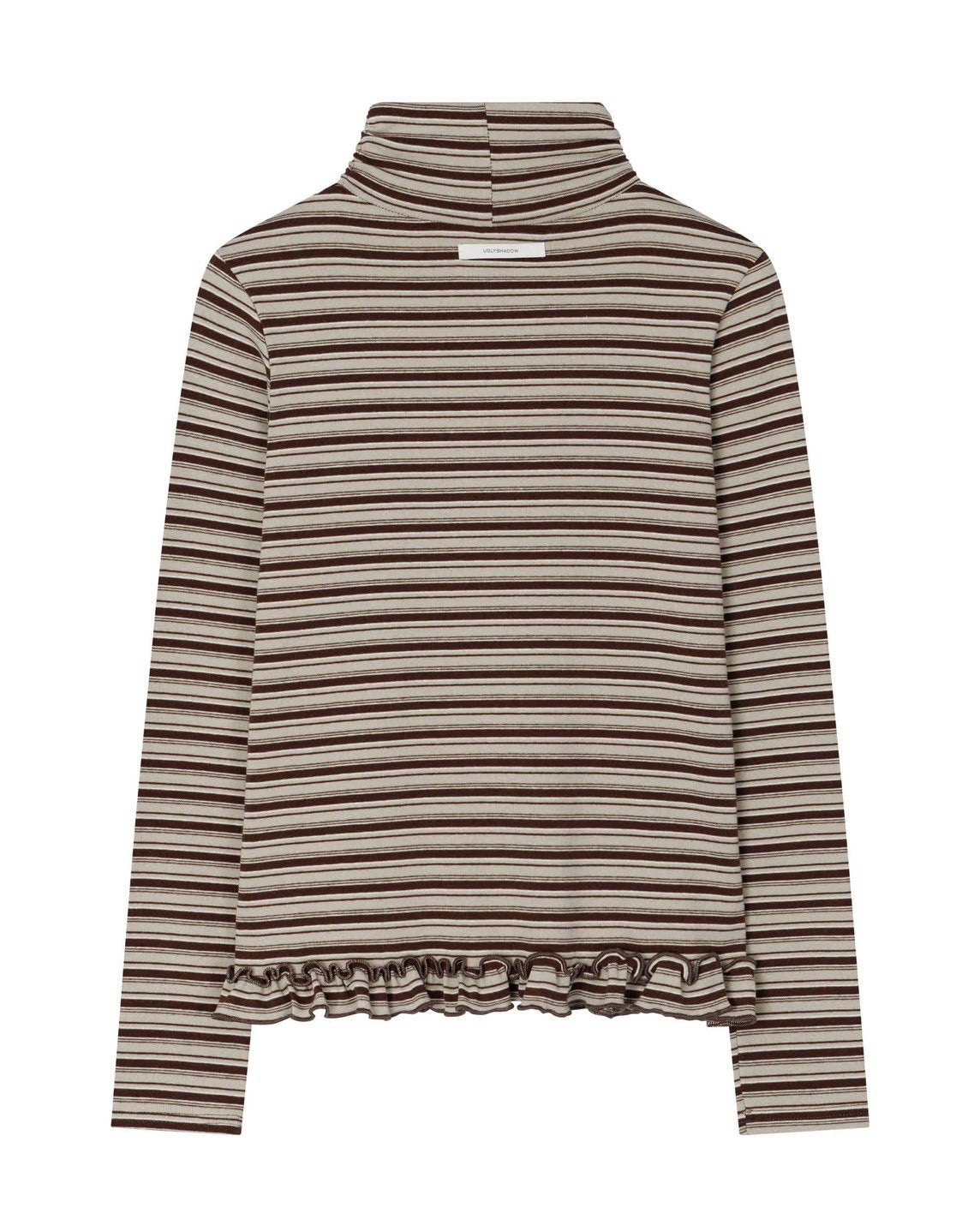 【Uglyshadow】STRIPE TURTLENECK TEE