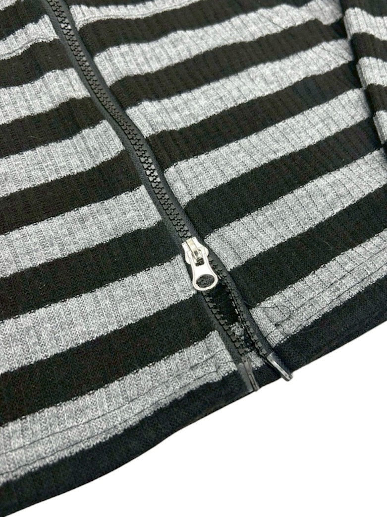 受注制【nmtc+】border crop double zip up hoodie (2color)
