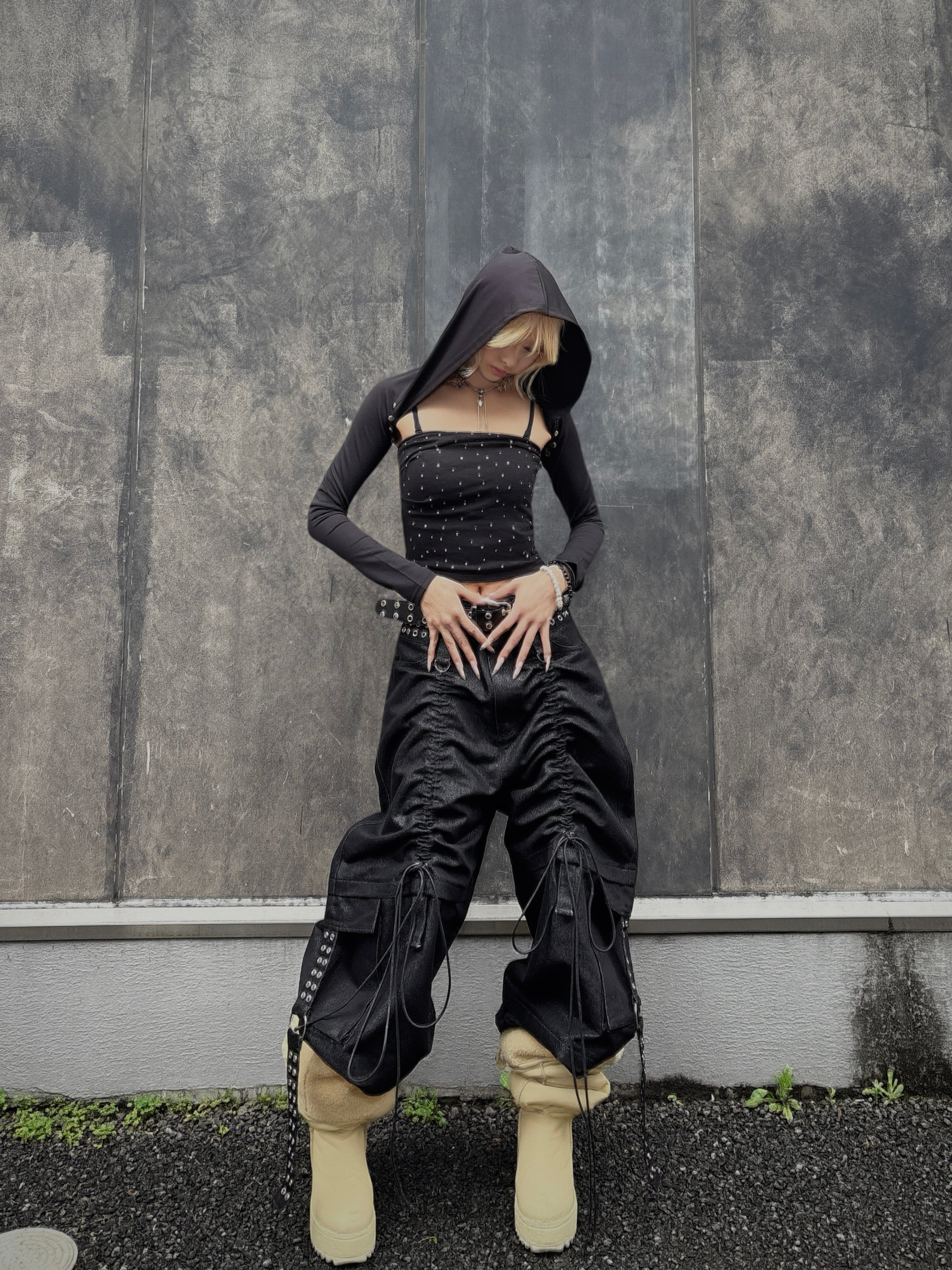 国際配送【Never mind the XU】rhinestone tubetops
