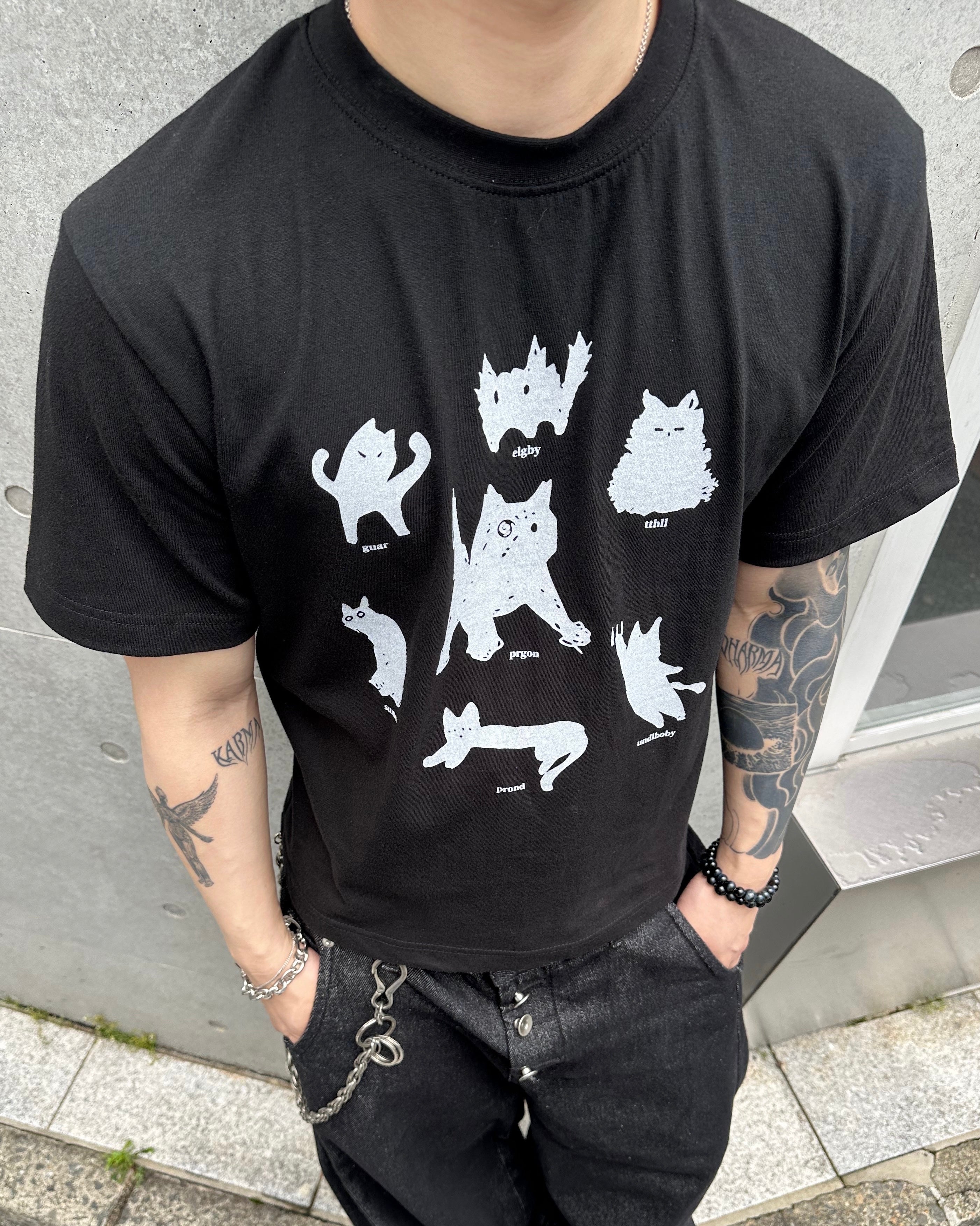 大阪店WEB限定受注制【Chikashitsu +】cat mood graphic t-shirt (2color)
