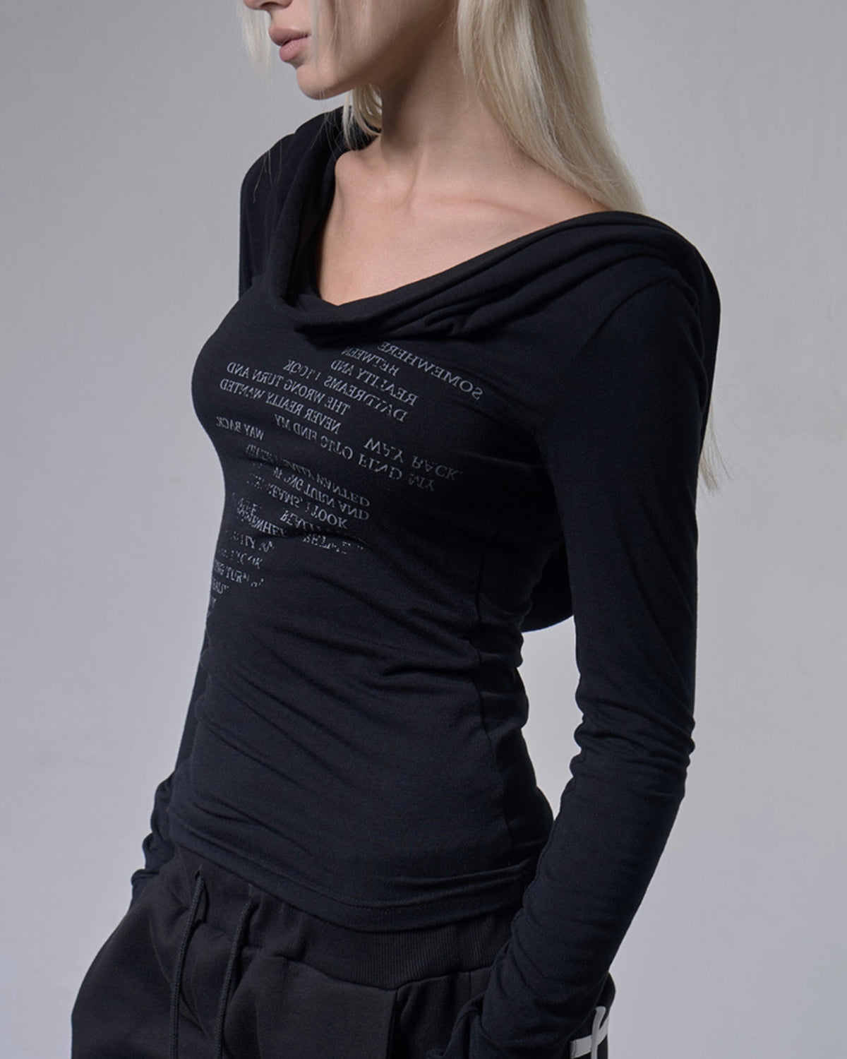 【FANCY CLUB】DRAPE HOODIE LONG SLEEVE