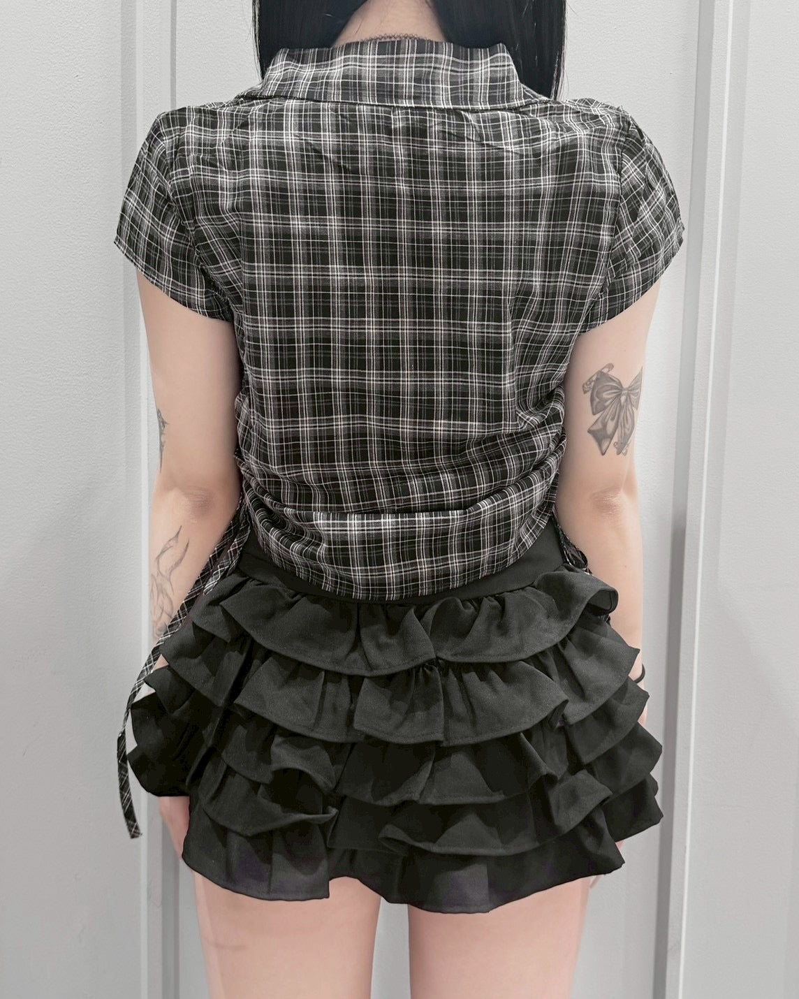 受注制【nmtc+】Drawstring Check Shirt