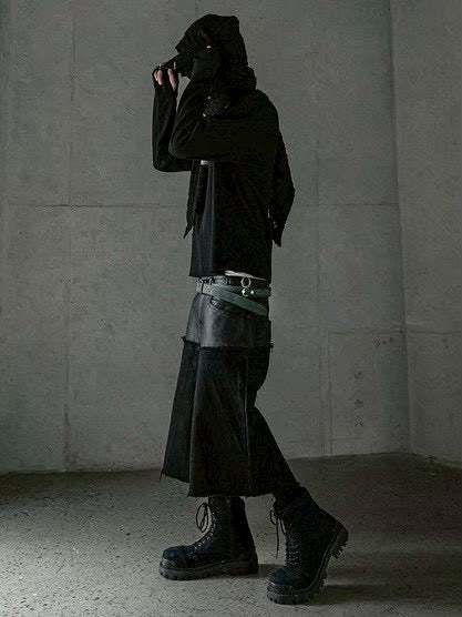 【roaringrad】Layered Carbon Bermuda Denim Pants