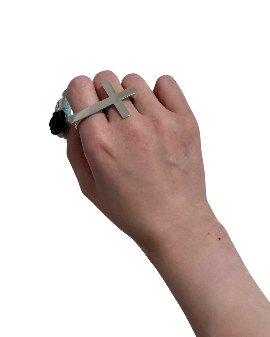 国際配送【BABY09】punk cross ring