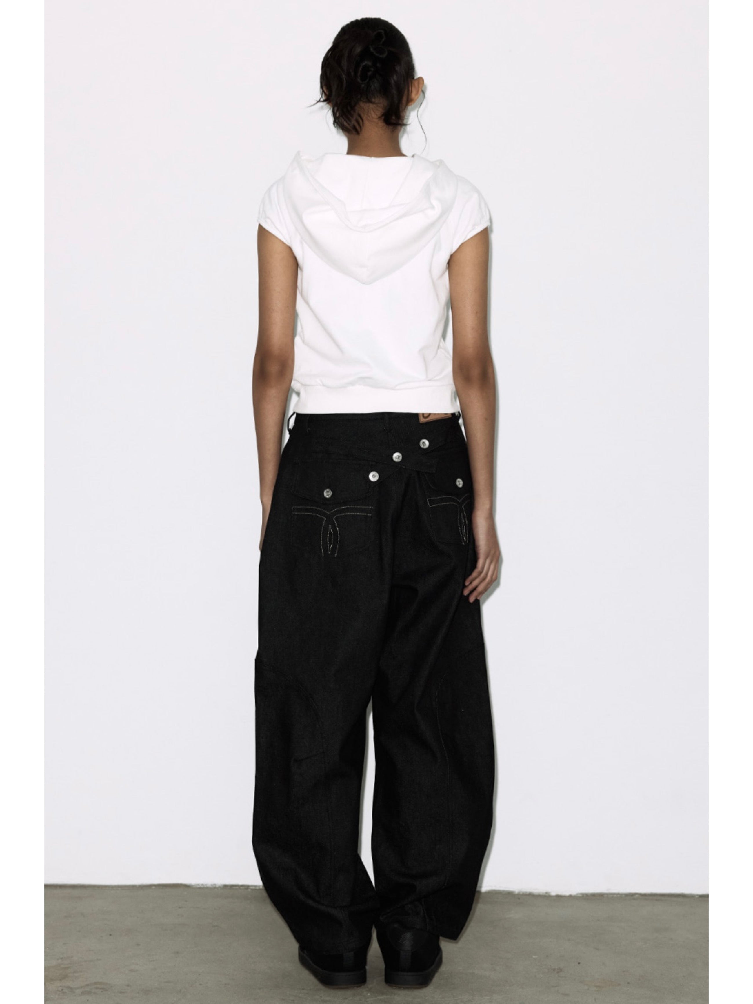 【FANCY CLUB】HOTFIX PUFF SLEEVE HOOD ZIP-UP