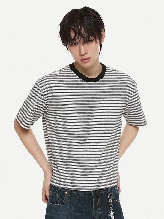 【DNSR】Stripe Crop T-Shirt