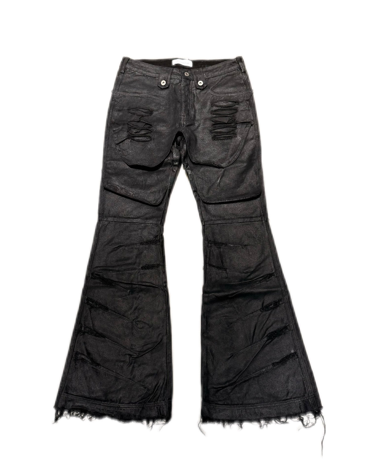 国際配送【Never mind the XU】DISTORTED LAYERED FLARE PANTS