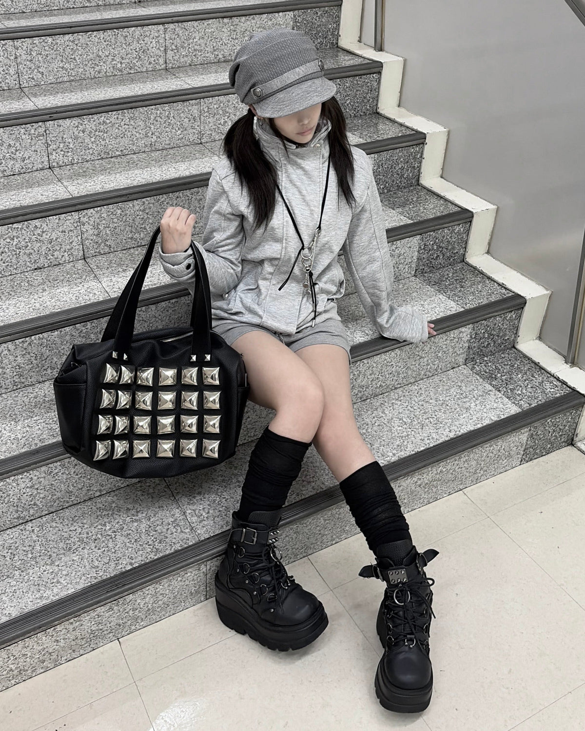 受注制【nmtc+】High neck cargo pocket zip jacket