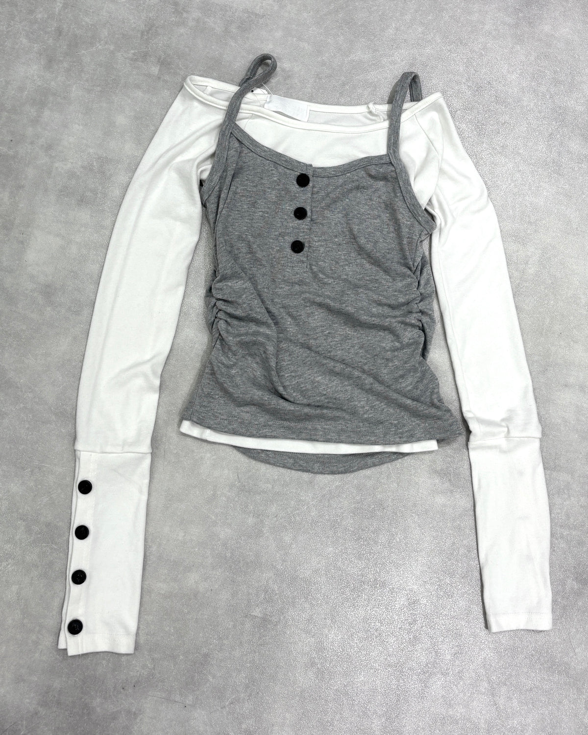 名古屋店WEB限定【nmtc+】Button Layered Cami Set Long sleeve (3color)