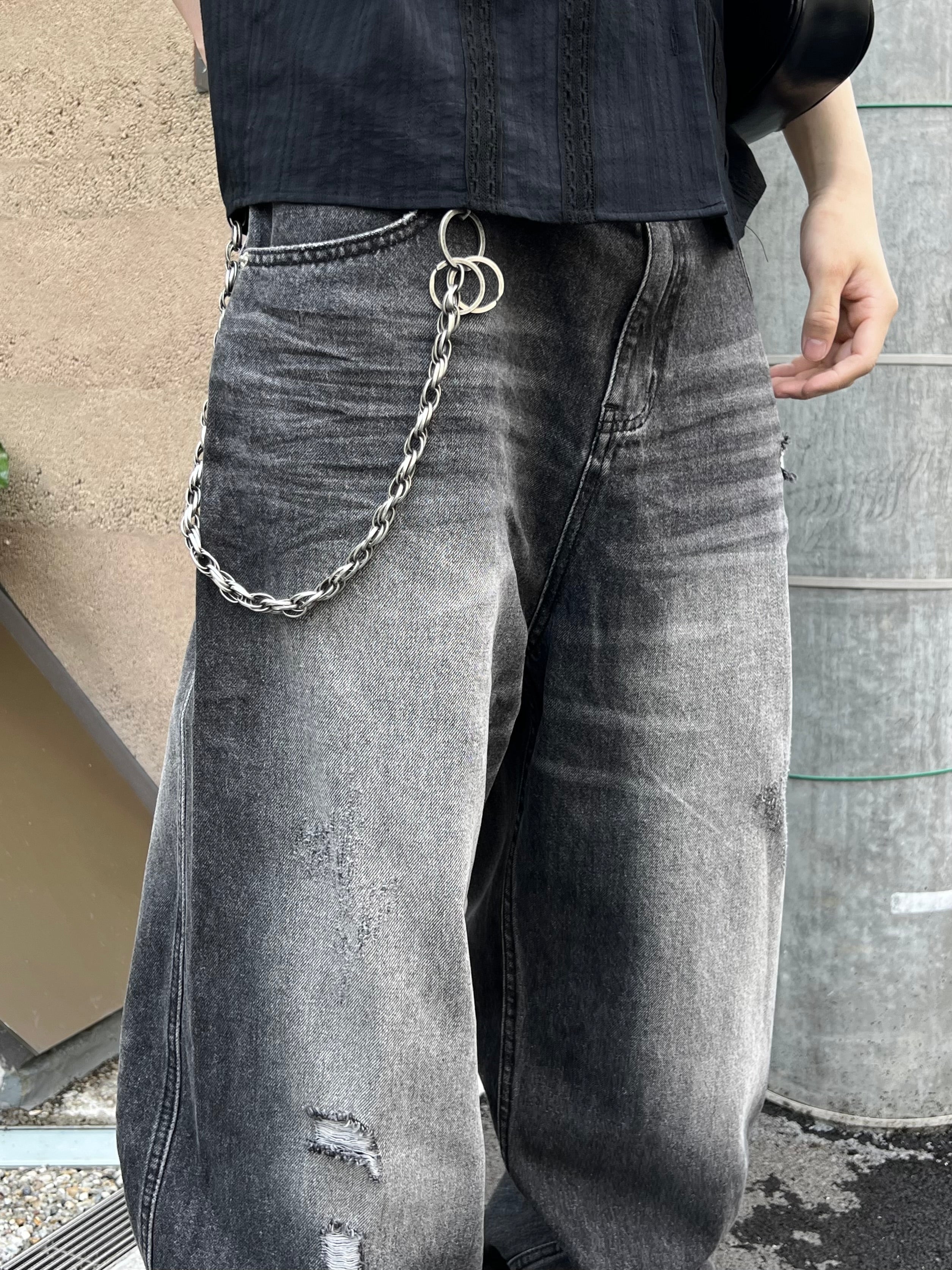 大阪店WEB限定受注制【Chikashitsu +】double back pocket denim pants (2color)