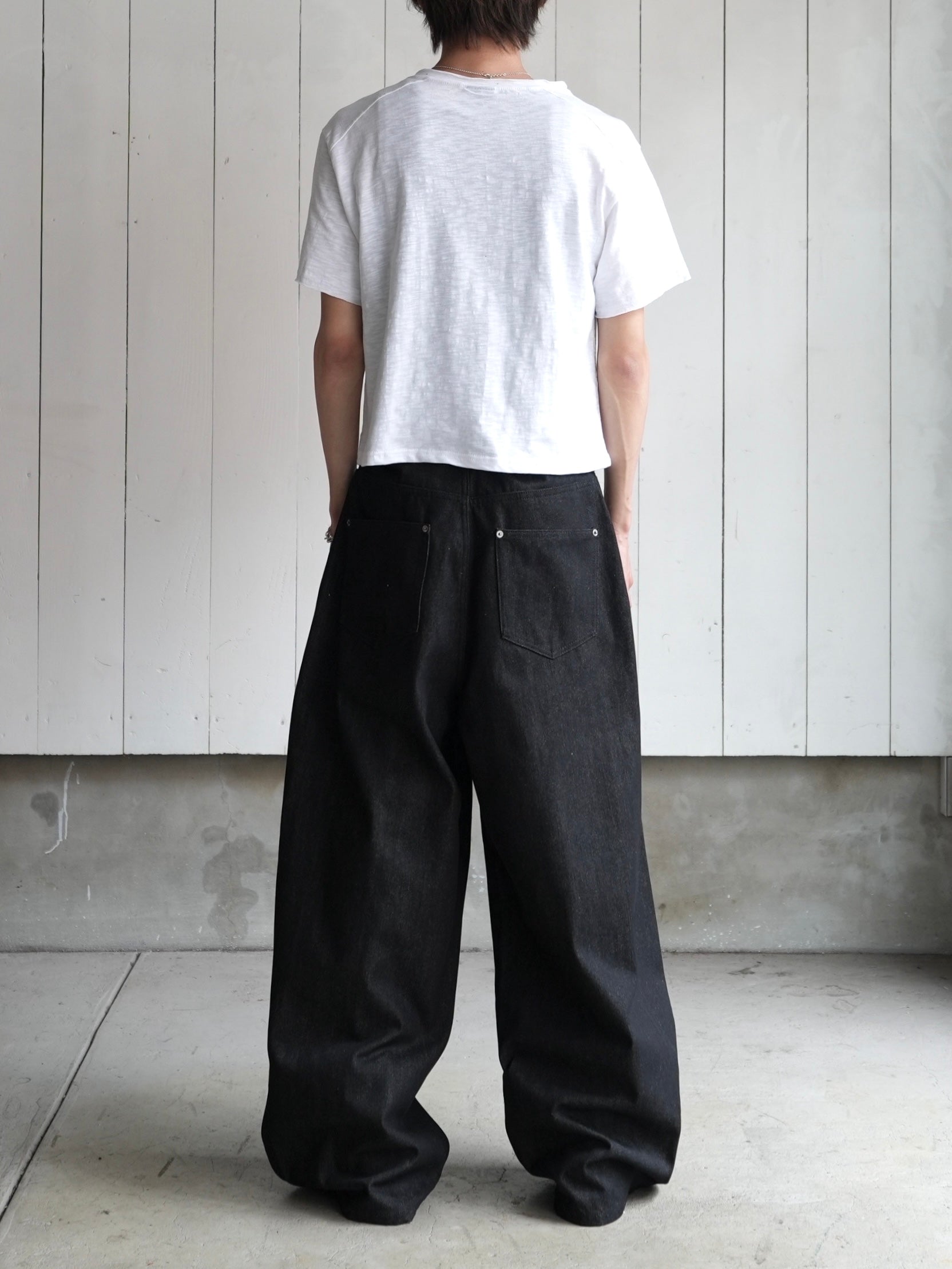 【CHIKASHITSU PLUS HIGH】Steel button short sleeve henley tee (2color)