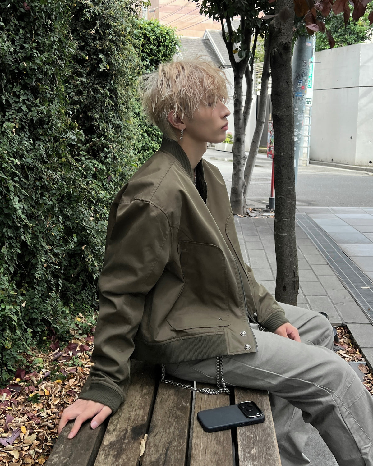 大阪店WEB限定受注制【Chikashitsu +】cropped heavy nylon MA-1 (2color)