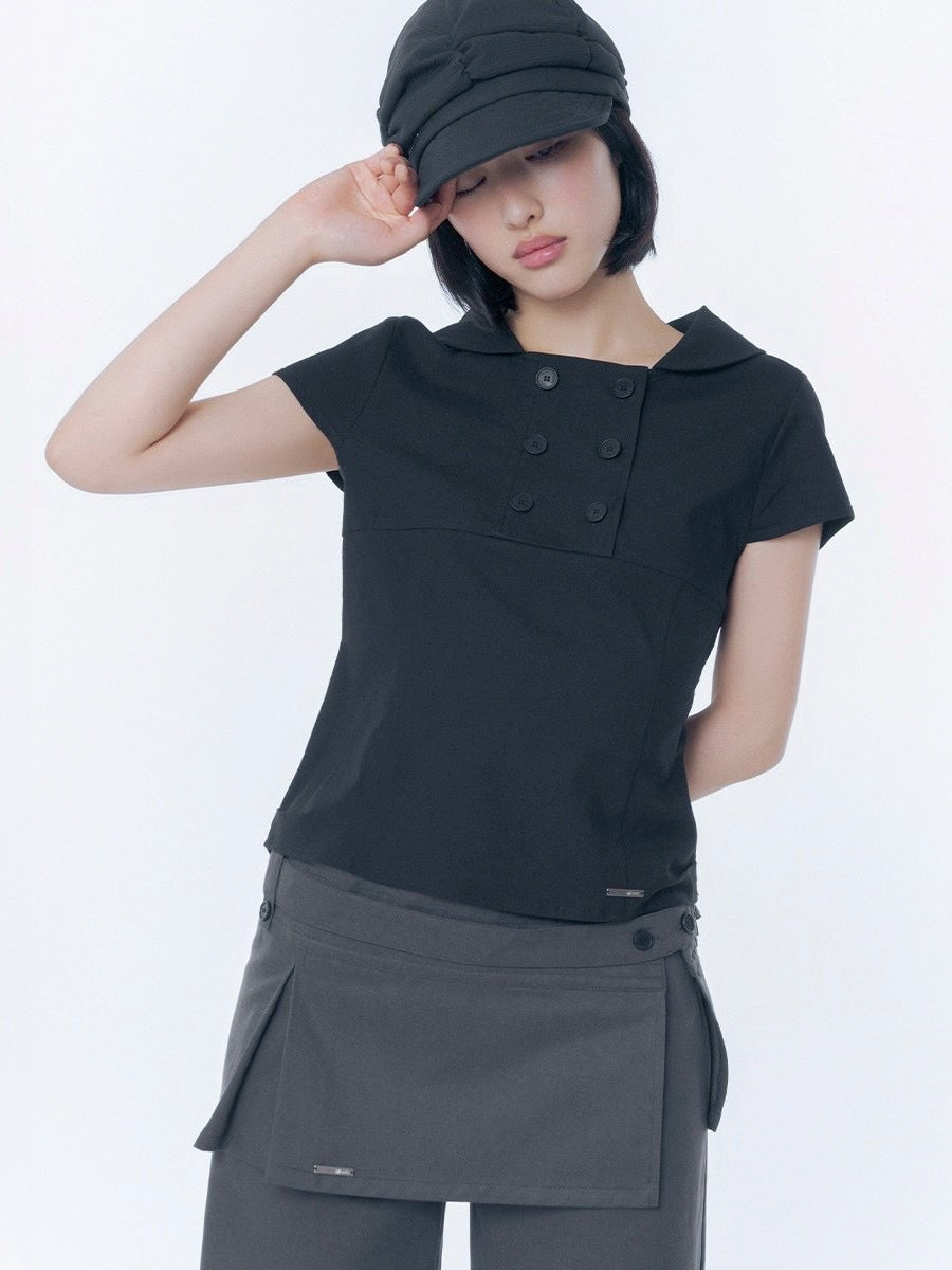 【Miseki seoul】Double button shirts top
