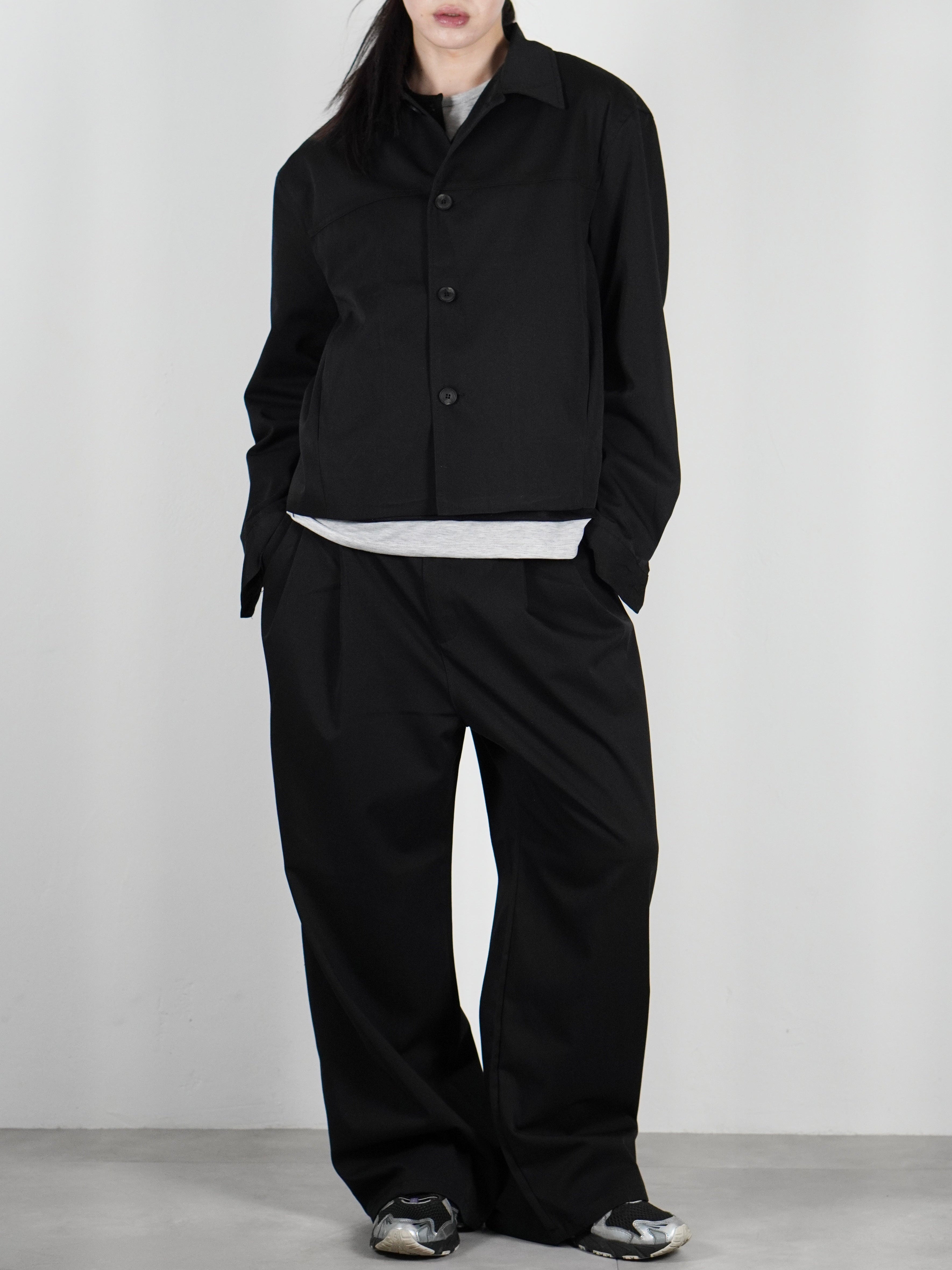 受注制【Chikashitsu +】cropped button jacket