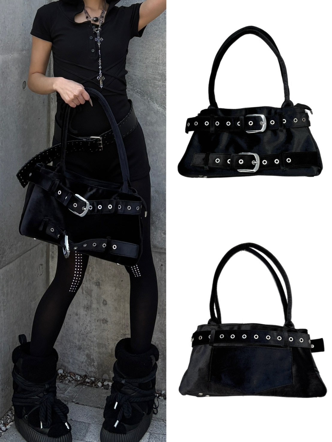 【Never mind the XU】double belt tote bag