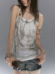 【Cest Nous】Feather rivet camisole