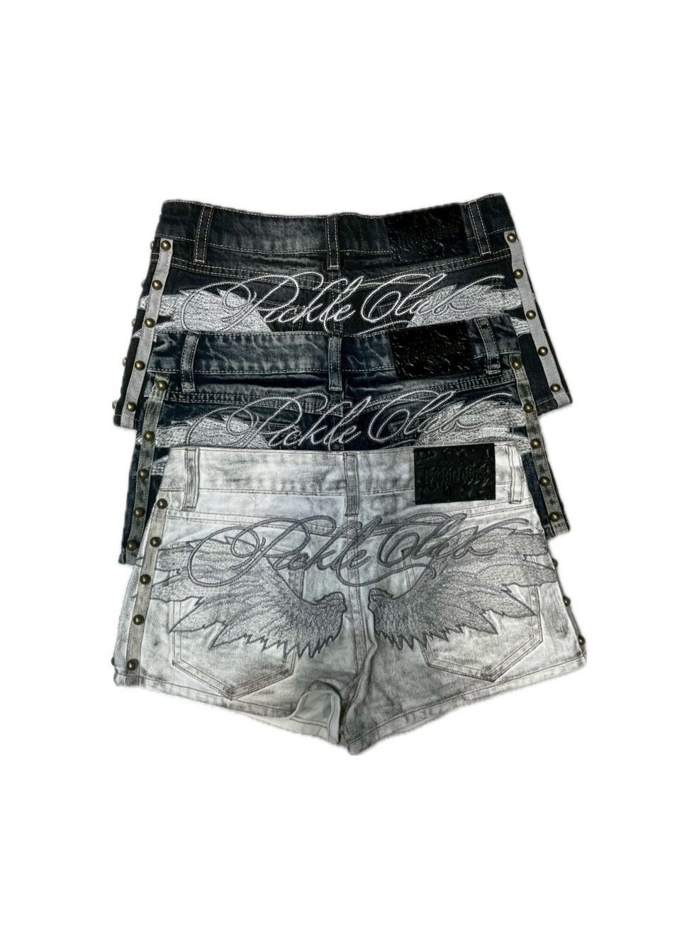 7/11 20:00発売　国際配送【BABY09】angel studs denim shorts (3color)