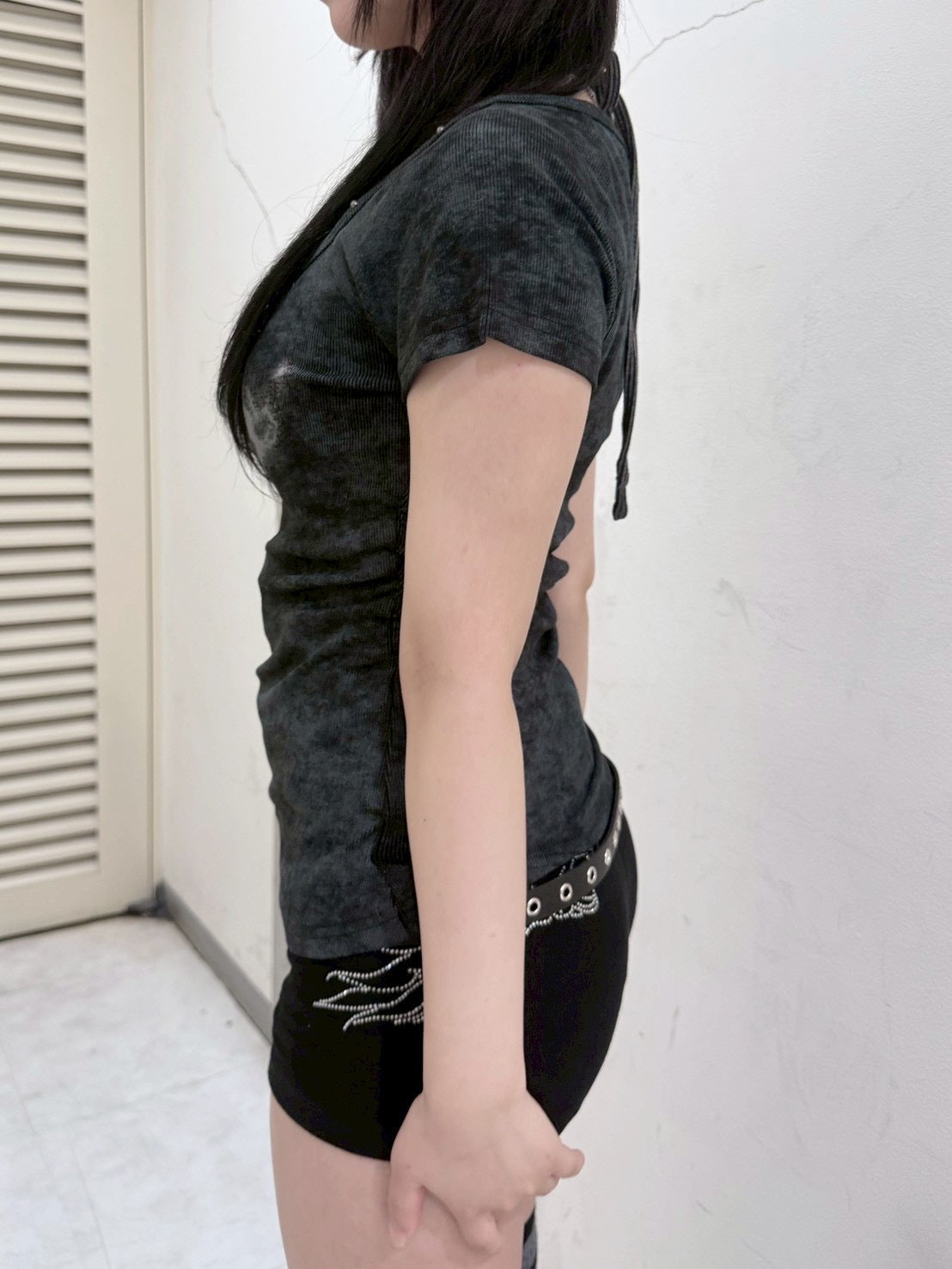 受注制【nmtc+】Ink Layered Halter Neck Tee (3color)