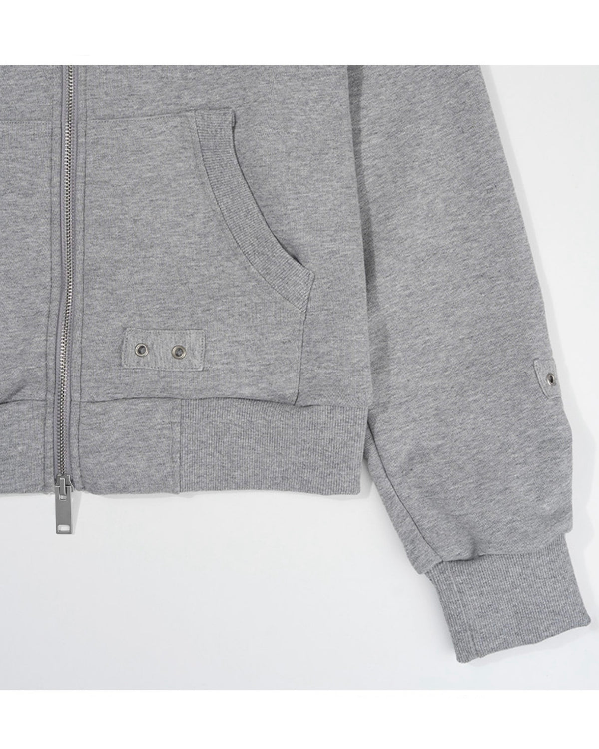 【FANCY CLUB】LAYER BUCKLE HOODED ZIP-UP