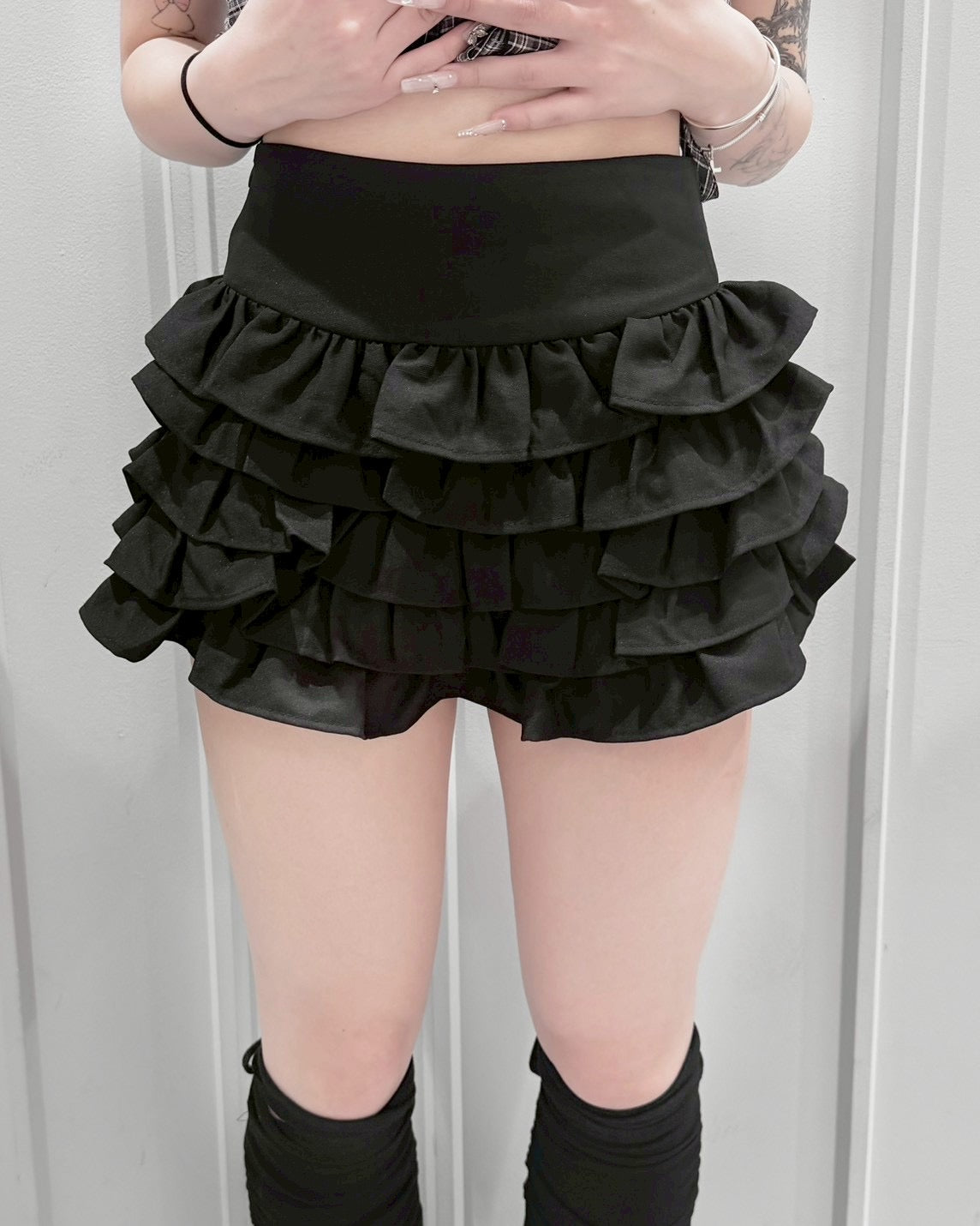 受注制【nmtc+】Cancan Tiered Mini Skirt (2color)