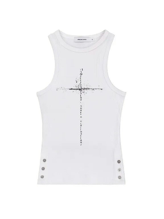 【ROCK CAKE】Side Button Sleeveless