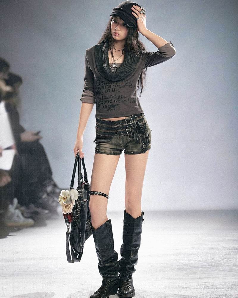 【Cest Nous】Cross Rivet Top