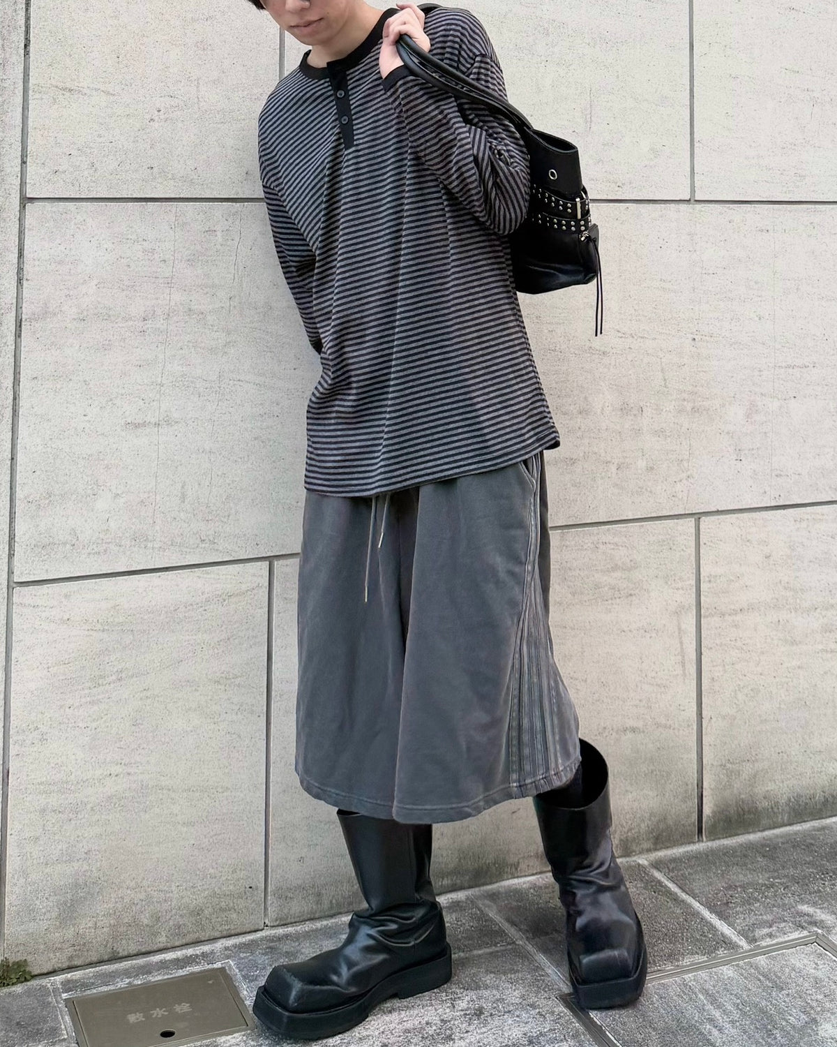 受注制【nmtc+】Striped Henley Long Sleeve