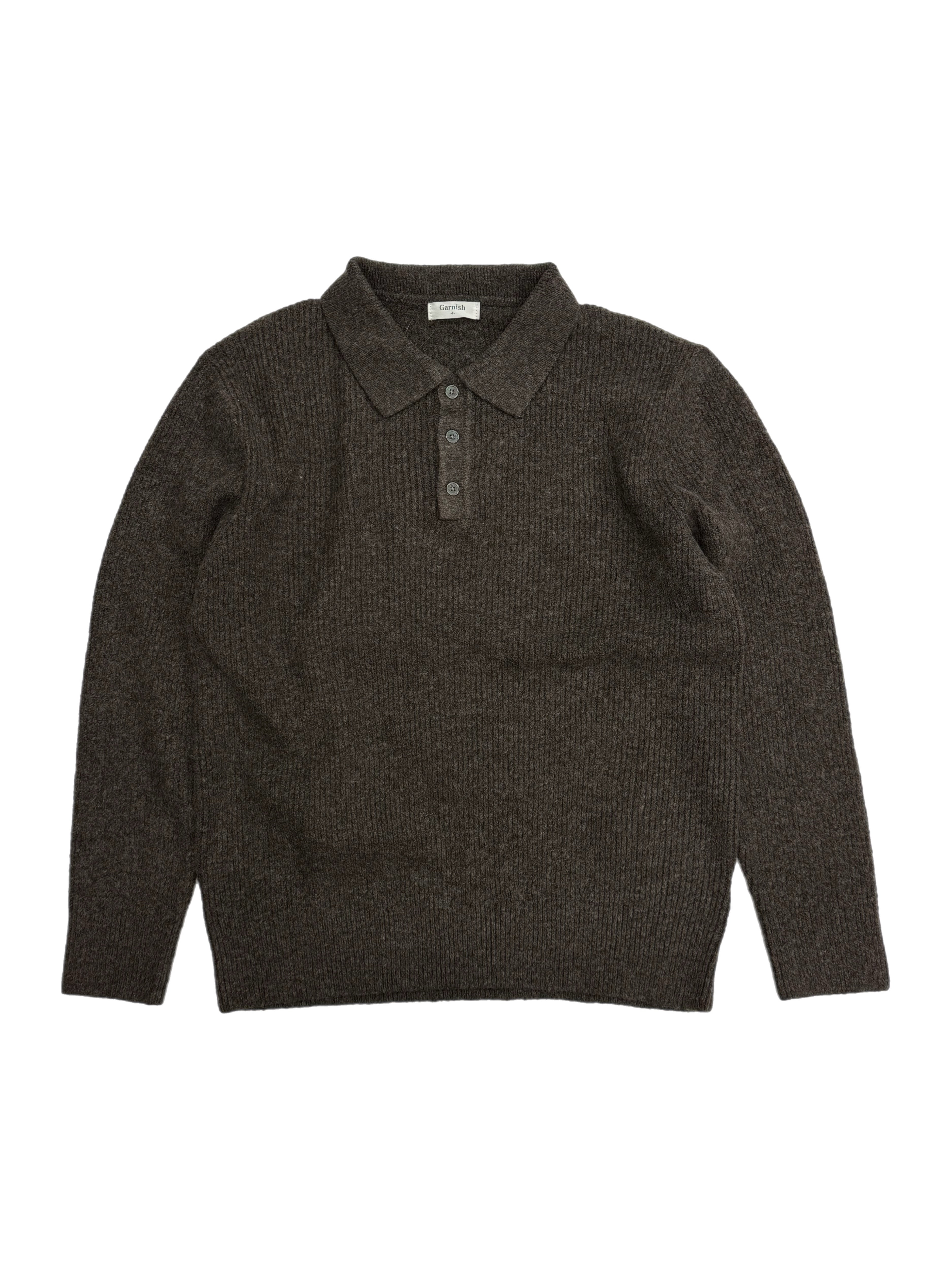 受注制【Chikashitsu +】wool touch knit polo (4color)